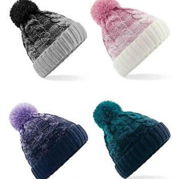 Beechfield Ombré Pom Pom Beanie Thumbnail
